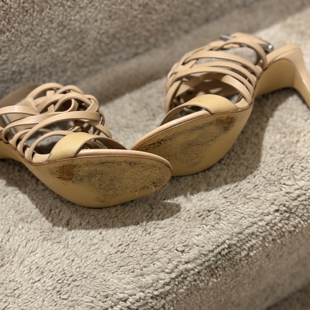 Charles David Beige Strappy Heels - Picture 8 of 8